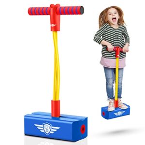 HCHILDHOOD Pogo Stick for Kids Foam Pogo Jumper Load-Bearing Ups to 250lbs Help Kids Grow Taller Fun and Safe Outdoor Toys for 3-12 Years Old Boys Girls(Blue)