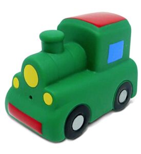 DolliBu Train Bath Buddy Squirter – Floating Green Train Rubber Bath Toy, Fun Water Squirting Bathtime Play For Toddlers, Cute & Soft Transportation Toy For The Bathtub, Beach & Pool for Boys & Girls