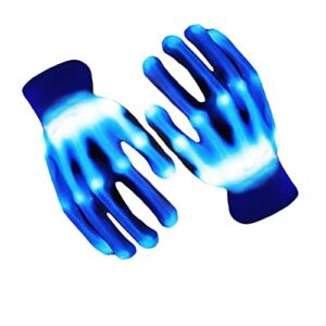 UWEIDOIT LED Gloves, Flash Finger Lights Gloves, 3 Colors 10 Modes Colorful Light Up Gloves Glowing Christmas Costume Clubbing Party Favors Toys for Boys Girls