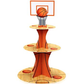 Basketball Theme Party Cupcake Stand Decorations, 3 Tier Sports Theme Party Cupcake Tower Basketball Birthday Party Table Decor for Teenagers Basketball Sports Birthday Party Supplies (Basketball) | The Storepaperoomates Retail Market - Fast Affordable Shopping