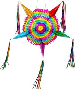 Celly Party Pinata – Festive Colorful Pinatas Party Decorations – Large and Giant Authentica Birthday Pinata for Kids Birthday Party, 5 de Mayo – Dia de Muertos – 4th of July (Celly Party Mexican Star Pinata)