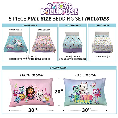 DreamWorks Gabby’s Dollhouse Cakey, MerCat And Pandy Kids Bedding Super Soft Comforter And Sheet Set, 5 Piece Full Size, By Franco. | The Storepaperoomates Retail Market - Fast Affordable Shopping
