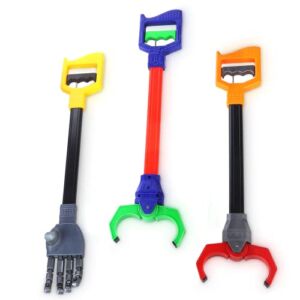 Interactive Toy Grabber, Robot Hand and Robotic Claw, 3 Pc Set, Fun Early Learning and Hand-Eye Coordination Play, Long 18 Inch Arm, Strong Grasping Tool