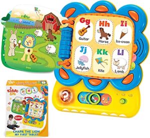 KiddoLab ABC Learning for Toddlers with Chapa The Lion Alphabet Book, Tablet Interactive Touch and Learn Activity Sound Book. Alphabet, Word Learning & Educational Toys for 1,2,3,4 Years Olds