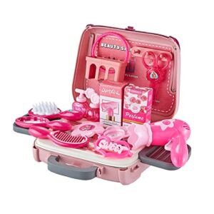 Think Gizmos Beauty Salon Carry Case Playset – Kids Pretend Play Toys. Small Portable Fun in a Handy Carry Case with Shoulder Strap.
