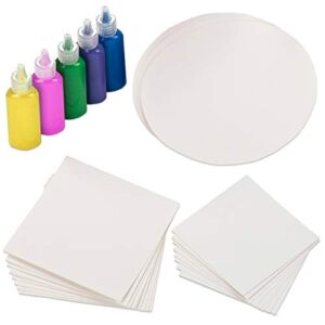 Creative Kids Spin & Paint Refill Pack – 8 x Large Cards – 8 x Small Cards – 4 x Round Cards – 5 Bottles of Colored Paint