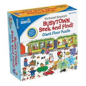 Richard Scarry Busytown Seek and Find Giant Floor Puzzle, Learn by Finding Hidden Items from Four Classic Scenes from Richard Scarry’s bestselling Busytown Books, for Ages 3+