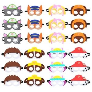 Soft Felt Dog Patrol Masks for for Birthday Party Decoration, Dog Patrol Theme Party Favors Supplies(8 classic characters, total 24 pcs)