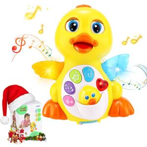 Zooawa Baby Musical Duck Toy 6-12 Months Dancing Duck Baby Toys for 1 2 3 4+ Year Old Boys Girls Gifts, Crawling Baby Preschool Educational Learning Infant Toys, Gift for 1-3 Year Old Toddlers Kids