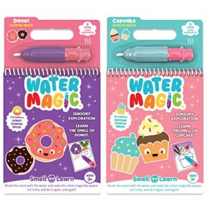 Water Magic (2Pack – Cupcake and Donut) – Scented Reusable Water Reveal Activity Pads – No Mess, All Fun by Scentco