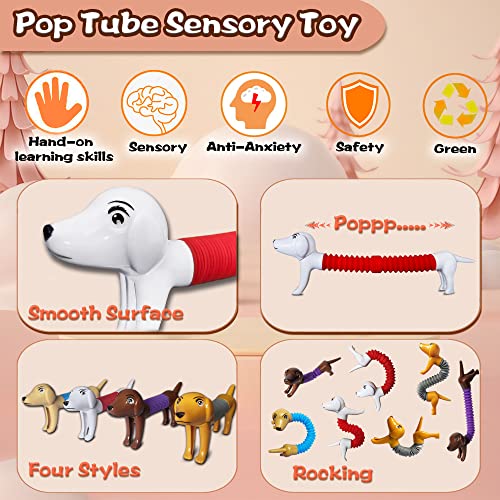Dr.Kbder Pop Tubes Party Favor Sensory Fidget Toys, Dog Learning Toddler Toy for Kids Top ADHD & Autism Fidget 2022 Best Preschool Idea (2PCS) | The Storepaperoomates Retail Market - Fast Affordable Shopping