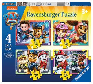 Ravensburger Paw Patrol The Movie 4 in Box (12, 16, 20, 24 Pieces) Jigsaw Puzzles for Kids Age 3 Years Up