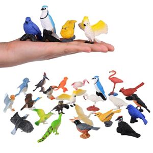 HOMNIVE Birds Figurines, 23pcs Realistic Eagle Parrot Robin Owl Toy Bird, Fairy Garden Accessories, Learning Educational Toys for Dollhouse Birthday Cake Topper Gift for Kids Toddler