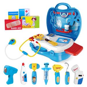 Toy Doctor Kit for Kids: 27Pcs Pretend Play Medical Doctor Playset with Carrying Case Electronic Stethoscope – Role Play Educational Doctor Play Set for Toddler Boys Girls Ages 3 4 5 6