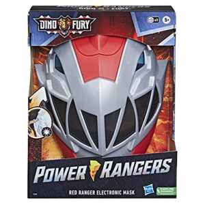 Power Rangers Dino Fury Red Ranger Electronic Mask Roleplay Toy for Costume and Dress Up Inspired by The TV Show Ages 5 and Up