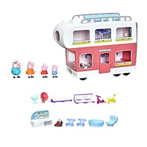 Peppa Pig Peppa’s Adventures Peppa’s Family Motorhome Preschool Toy, Vehicle to RV Playset, Plays Sounds and Music, Ages 3 and up