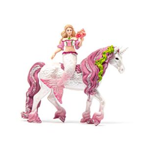 Schleich bayala, 3-Piece Playset, Mermaid Toys for Girls and Boys 5-12 years old, Mermaid Feya Riding Underwater Unicorn, Pink