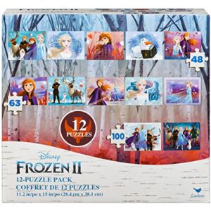 Disney Frozen 2 12-Pack of Jigsaw Puzzles for Families, Kids, and Preschoolers Ages 4 and Up