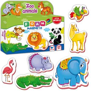 Little World 28 Fridge Magnets for Toddlers – Refrigerator Magnets for Toddlers 1-3 – Kids Magnets for Fridge – Animal Baby Magnets – Refrigerator Magnets for Kids