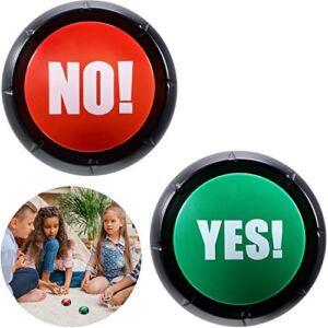 2 Packs Sound Button Yes No Button with Sound and Light Talking Button Funny Party Quiz Contest Answer Button Props Game Show Buzzers for Adults Teens Boys Girls