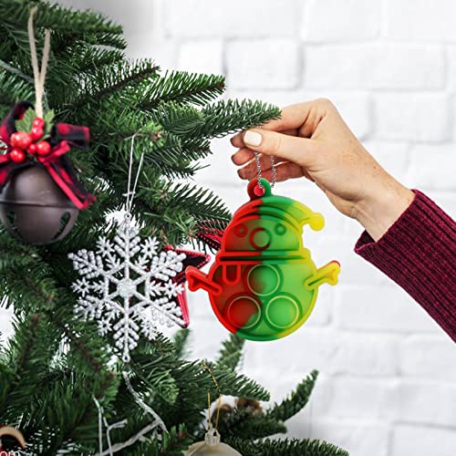 24 Pcs Mini Pop Fidget Toy Pack Christmas Ornaments, Simple Bubble Poping Keychain Anxiety Stress Relief Sensory Hand Squeeze Toy, Office Desk Toys for Kids Party Favor Decorations Gifts | The Storepaperoomates Retail Market - Fast Affordable Shopping