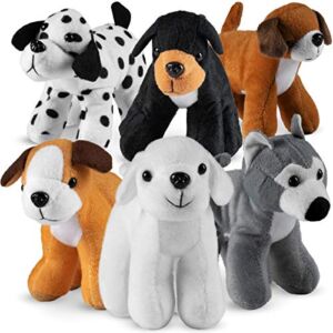 Bedwina Plush Puppy Dogs – (Pack of 12) 6 Inches Tall Stuffed Animals Bulk Assorted Puppies and Cute Stuffed Plushed Dog Puppies Assortment, Stocking Stuffers