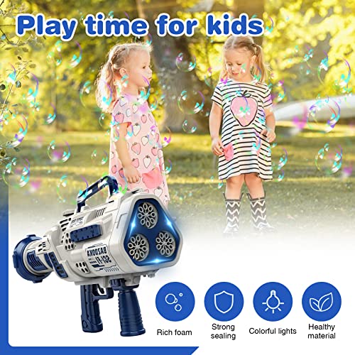Bazooka Bubble Machine Gun – Fully Automatic Bubble Gun Bazooka with 2 Bottles Bubble Solution Light Up Bubble Maker 24 Holes Rocket Boom Bubble Blaster for Kids Ages 3 4 5 6 7 8,Parties,Outdoor | The Storepaperoomates Retail Market - Fast Affordable Shopping