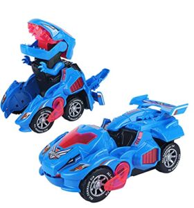 Jinsiy Dinosaur Toys for Kids 3-5,Automatic Dino Transformers Toys, 2 in 1 Dinosaur Toy Cars for Kids Boy Toys ,Dino Toy Cars Christmas Birthday Gifts for Toddlers Boys Girls (Blue)