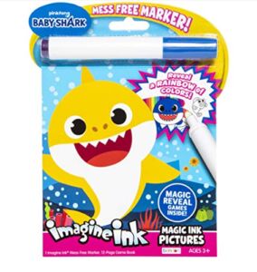 Bendon Baby Shark Imagine Ink Magic Ink Pictures and Game Book with Mess Free Marker (2 Pack)