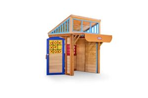 Little Tikes Real Wood Adventures 5-in-1 Game House, Outdoor Wood Game Playhouse for All Kids, Boys and Girls Ages 3+