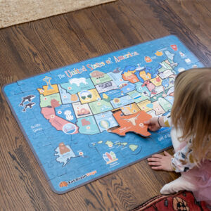 Fat Brain Toys Giant 100 Piece USA Map Puzzle History & Geography for Ages 5 to 6