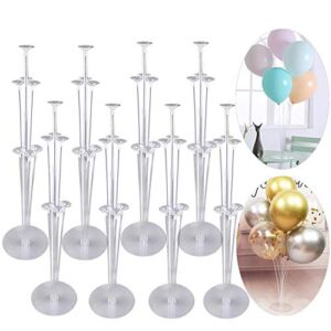 JOLLYSTYLE 8 Sets Balloon Stand Holder Kit with 56 Sticks 56 Cups and 8 Base – Table Desktop Centerpiece Decorations for Wedding Birthday Baby Shower Party
