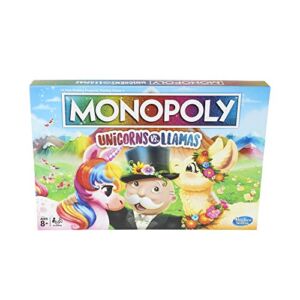 Monopoly Unicorns vs. Llamas Board Game for Ages 8 and up, Play on Team Unicorn or Team Llama [Amazon Exclusive] – Amazon Exclusive