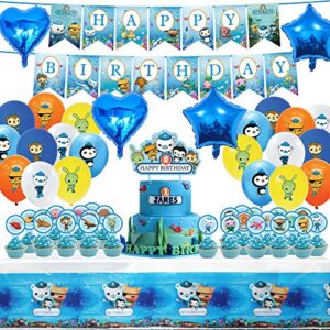 Party Supplies for Birthday Party Supplies Decoration Set with 25 cake topper cupcake toppers, Birthday Banner, 20 Balloons, Tablecloth