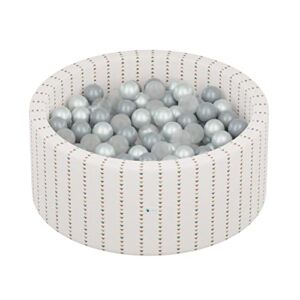 Little Big Playroom | Memory Foam Ball Pit for Toddlers | Indoor Kids Ball Pit | Soft Washable Cover | Perfect for Baby Play Room | Includes 200 Balls (Triangle on Ivory)