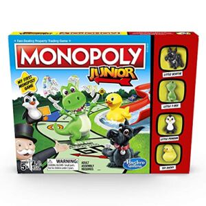 Monopoly Junior Game, Monopoly Board Game for Kids, Family Game for 2-4 Players
