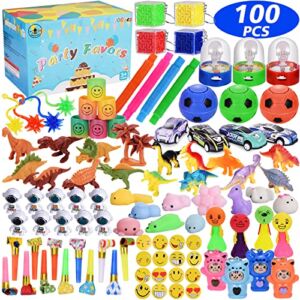 Kids Party Favors 100 Pcs, Goodie Bag Stuffers Fillers, Teacher Treasure Box, Students Classroom Reward Prizes, Pinata Stuffers Fillers, Birthday Party Favors for Kids Boys Girls 3 – 5, 4 – 8 Years Old