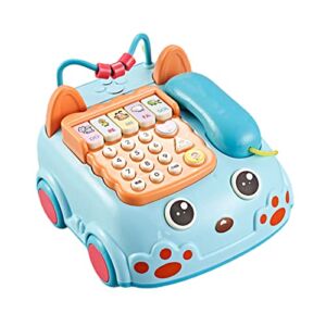 Over 3 Years Old Kids Cartoon Car Phone Sound Light Whack A Hamster Game Toy 9 Blue