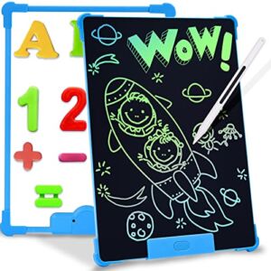 10″ Drawing Tablet Pad & Magnetic White Board, LCD Writing Tablet for Kids Doodle Board, Toddler, Christmas Birthday Gift Educational Toys for Children Boys Girls of 3 4 5 6 7 8 9 Year Old – Blue