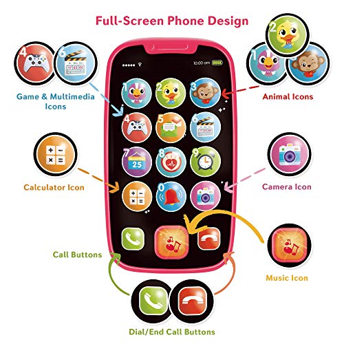 My First Smartphone – Cell Phone Baby Toy, for Toddlers and Young Children – 15 Unique Buttons and Functions, Musical Melodies, Animal Sounds and Number Learning – for 1-Year-Old Kids and Older | The Storepaperoomates Retail Market - Fast Affordable Shopping
