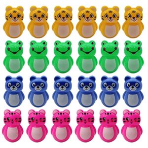 Toyvian 24pcs Roly Poly Baby Toy Toy Baby Bear Tummy Time Toys Egg Shakers for Montessori Baby
