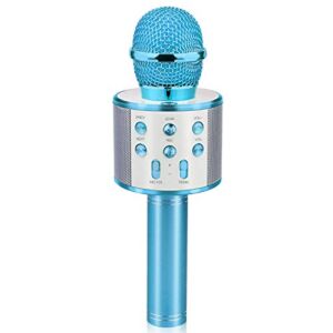 Touber Gifts for 4 5 6 7 8 9 10 Year Old Kids, Wireless Portable Handheld Karaoke Microphone Bluetooth Toys for 4-12 Year Old Girls Boys Family Birthday Party Gift Toy Age 4-12 Girl Boy