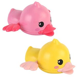 qiguch66 Wind Up Toy for Boys Girls Kids Toddlers,2Pcs Cute Floating Duck Crab Baby Bath Clockwork Toy,Bathroom Water Play Bathing Game for Boys Girls Kids Toddlers Random Color Duck