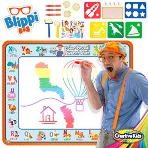 Creative Kids Blippi Water Doodle Mat Super Water Drawing Mat with Hidden Colors – Super Mat for Boys and Girls – Water Coloring Mat for Kids – 39.5 X 31.5 – 26 pcs – Ages 2 & Up