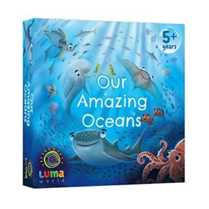 Luma World Our Amazing Oceans Educational Activity Kit for Kids Ages 4 Years and up, 500+ Hours of Puzzles, Ocean Cards, Learning Activities, Trivia Games for Kids in 1 Box, Online Downloads Included