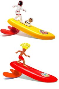 Surfer Dudes Legends & Classics Bundle – Wave Powered Mini-Surfer, Pet and Surfboard Beach Toy – Astronaut Paula w/Monkey and Costa Rica Rick