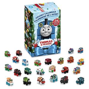 Thomas & Friends MINIS Advent Calendar 2022, Christmas gift, 24 miniature toy trains and vehicles for preschool kids ages 3 years and up