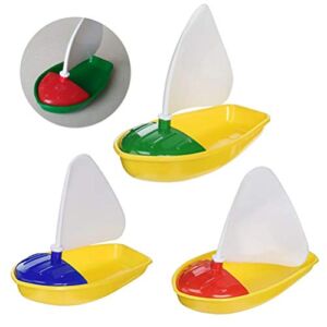 balacoo 1 Set 3pcs Boat Bath Pool Toys Plastic Sailboat Toys Bathtub Toys Kids Beach Toys Sailboat Gunboat Water Floating Toy for Children Todders