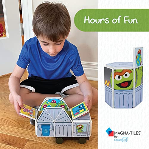 Magna-Tiles Garbage Truck Toy Magnetic Kids’ Building Tiles, Oscar The Grouch and Elmo “Sesame Street” Toy for Ages 3+, 21 Pieces, by CreateOn | The Storepaperoomates Retail Market - Fast Affordable Shopping