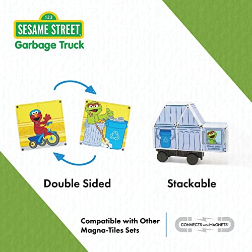 Magna-Tiles Garbage Truck Toy Magnetic Kids’ Building Tiles, Oscar The Grouch and Elmo “Sesame Street” Toy for Ages 3+, 21 Pieces, by CreateOn | The Storepaperoomates Retail Market - Fast Affordable Shopping